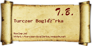 Turczer Boglárka névjegykártya